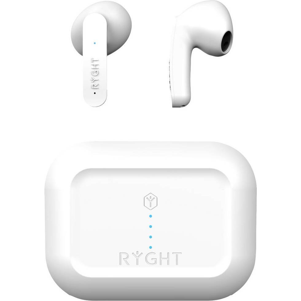 Ryght MINO In Ear Headset Bluetooth Stereo Weiss Mikrofon-Rauschunterdrückung Batterieladeanzeige (ANC, Kabellos), Kopfh...