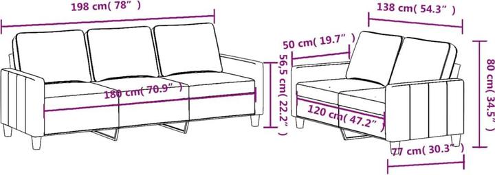 Actual product image vidaXL Sofagarnitur (2 person sofa, 3-seater)