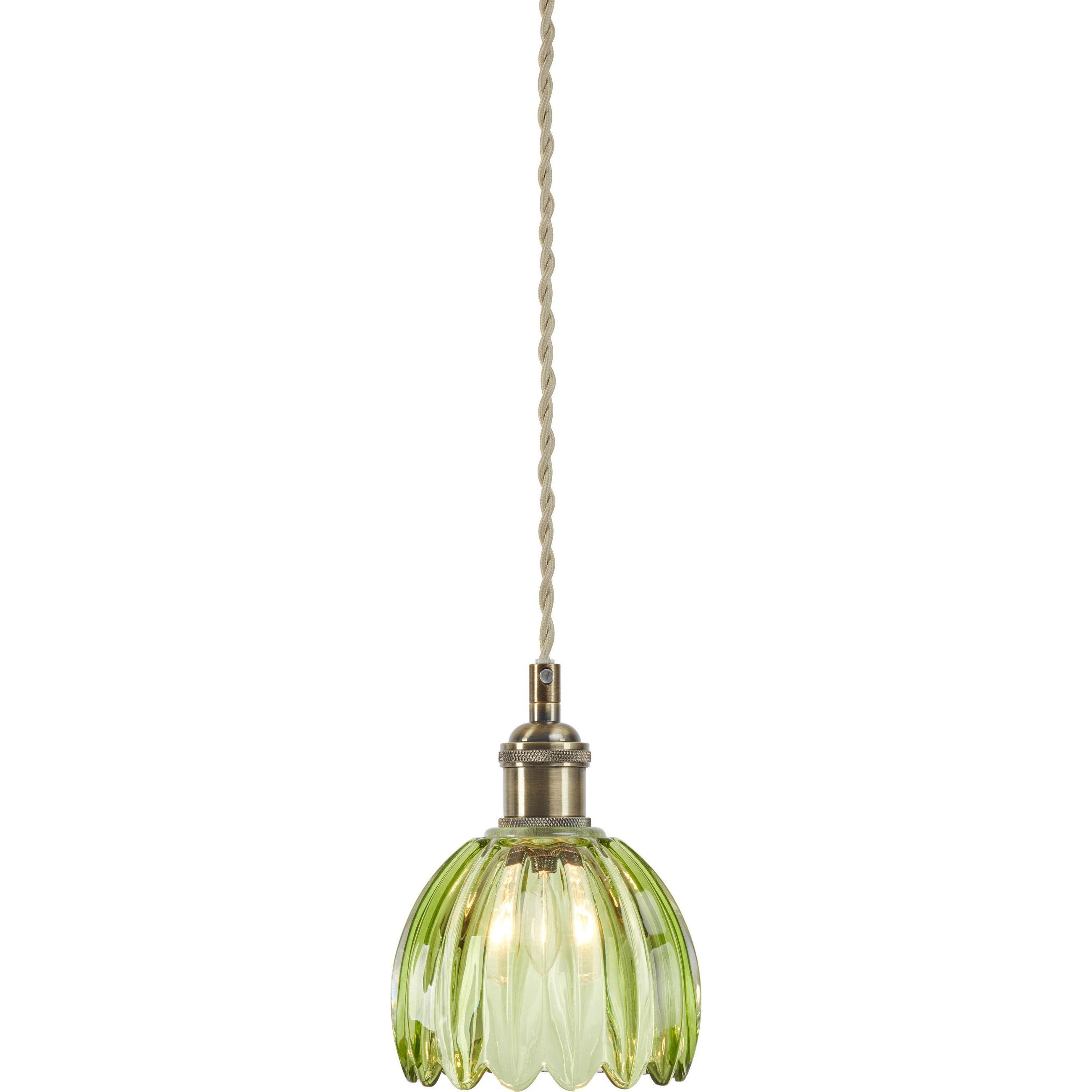 Markslöjd, Lampada a sospensione, GOTA Pendant 1L Antique Brass/ Green (E14)