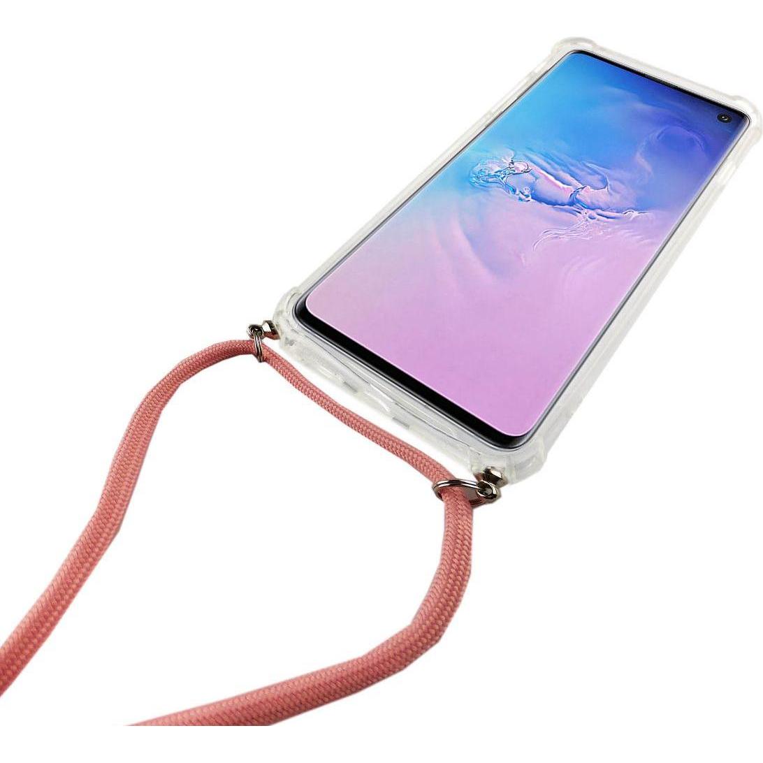 Thumbnail - König Design Handykette für Samsung Galaxy S10 mit Band Case zum umhängen mit Kordel Rosa Neu, Handykette, Transparent