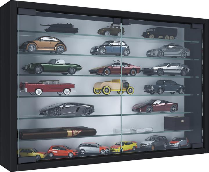 Actual product image VCM Wooden Glass Hanging Showcase Wall Display Case Collector's Deco Showcase Mandosa XL (60 x 10 x 40 cm)