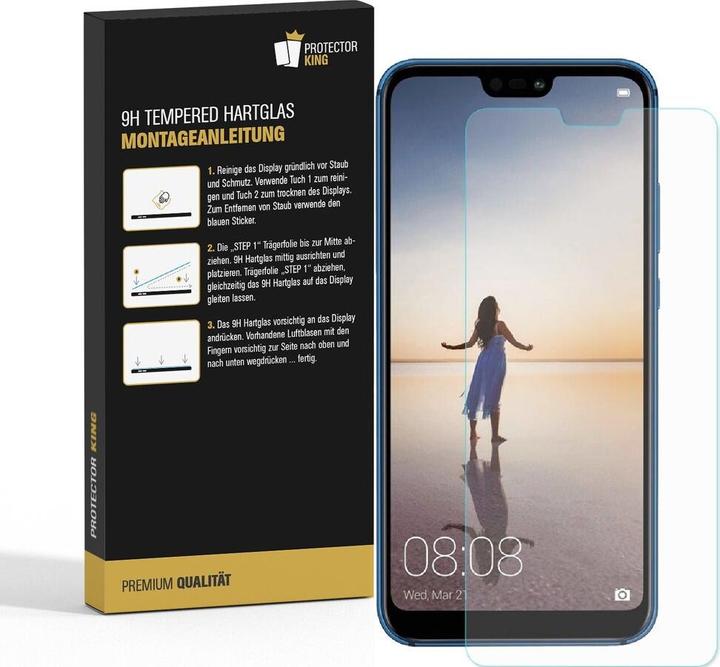 Actual product image Protectorking 2x 3D A++ real tempered 9H armoured glass CLEAR (2 Piece, Huawei P20 Lite)