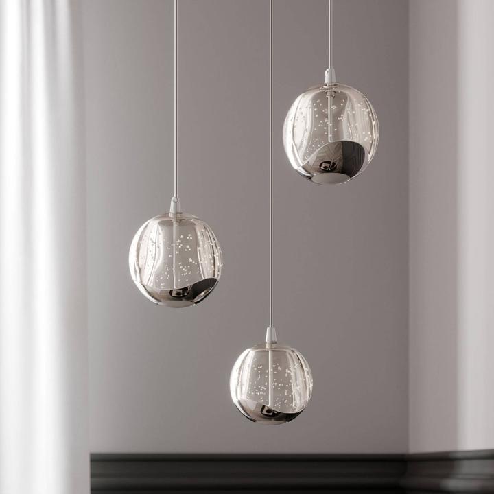 Actual product image Lucande Hayley 3 pendant light Clear/Chrome (1175 lm)