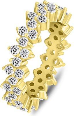 Actual product image Brilio Silver - Gold-plated ring with sparkling zircons RI137Y - Circuit: 48 mm (48)