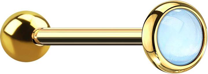 Produktbild Star Piercing Micro Barbell vergoldet mit Epoxidstein blau (ohne Messing, Chirurgenstahl 316L)