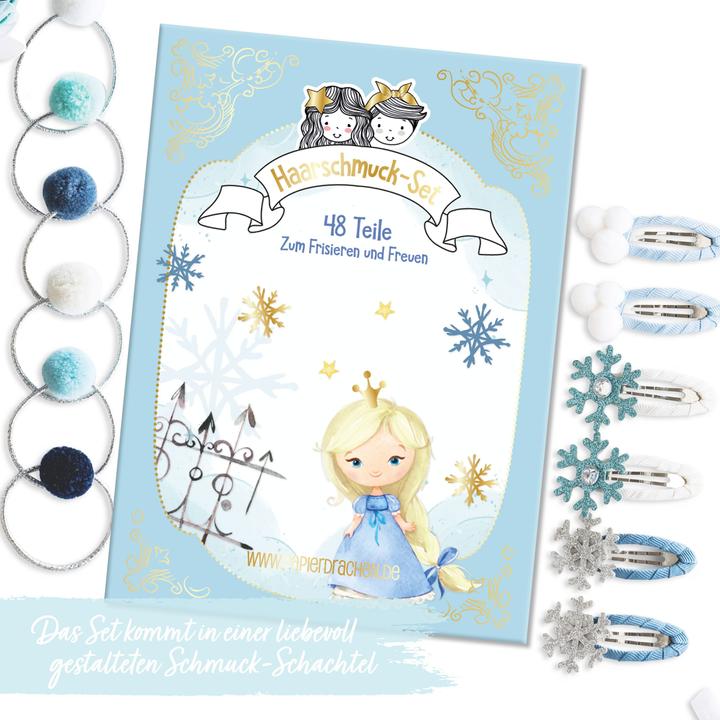 Image du produit Papierdrachen 48 barrettes & élastiques à cheveux - Princesse des neiges (Élastiques à cheveux)