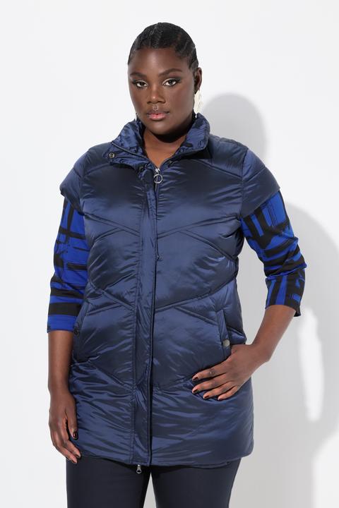 Produktbild Ulla Popken Steppweste, wasserabweisend, Stehkragen, 2-Wege-Zipper (50, 52)