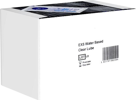 Actual product image EXS Lube "Clear "100x5g sachets, paraben-free water-based lube (500 ml)