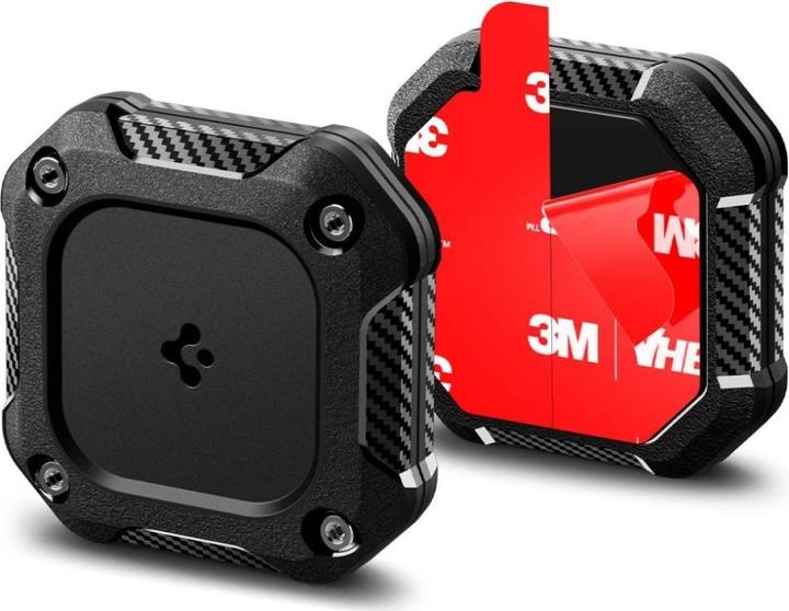 Actual product image Spigen - Tough Armor Holder - Apple AirTag 1 / 2, Waterproof IPX8, 3M Adhesive - Black
