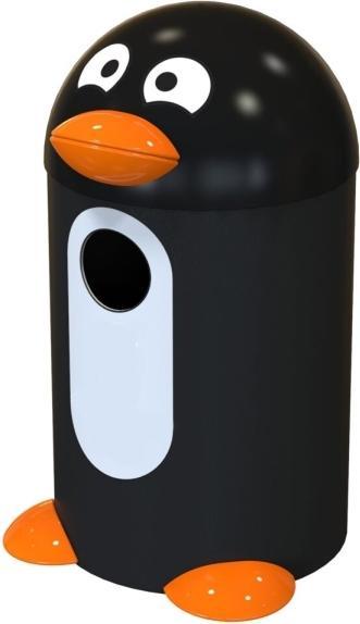 Produktbild Leafield Abfallbehälter Buddy Pinguin 55 L Schwarz Weiss Orange niedlicher Abfalleimer in Form eines Pinguins (55 l)