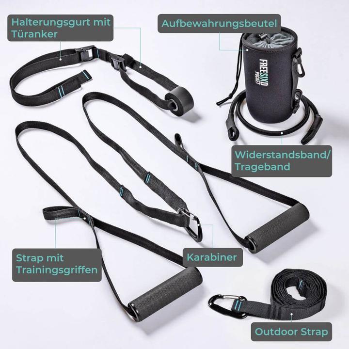 Actual product image Pullup & Dip FREESIXD Pocket - Mobiler mini Schlingentrainer für indoor & outdoor