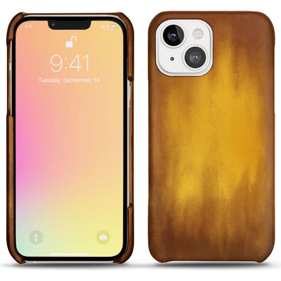 Noreve Lederschutzhülle (Apple iPhone 13 mini), Smartphone Hülle, Gold