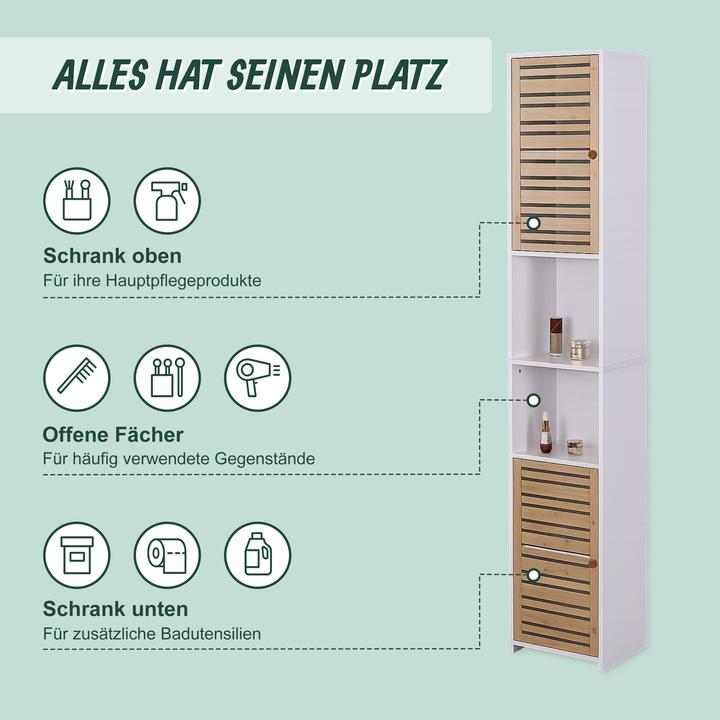 Actual product image Relaxdays Hoher Badezimmerschrank 190 cm (34 x 29 x 190 cm)
