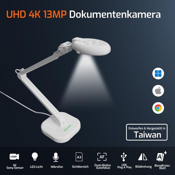 Image du produit Inswan INS-2 Dokumentenkamera mit Autofokus (4K)