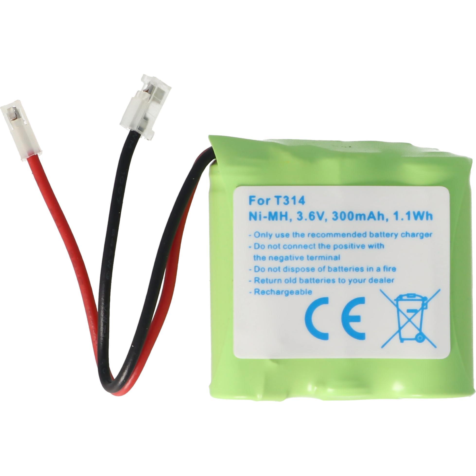 AccuCell Akku passend für Schnurlos-Telefon Universal, AUDIOL, Sagem, NiMH, 3,6V, 300mAh, Telefon Zubehör