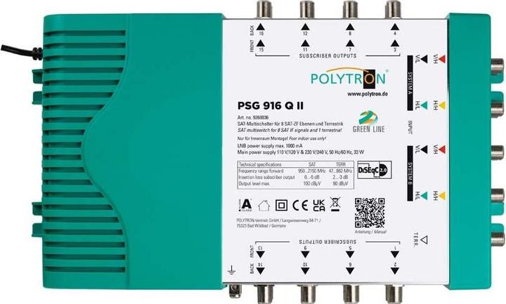 Actual product image Polytron Multiswitch PSG 916 QII 9/16 SAT/terr. active with power supply unit (Multi switch)