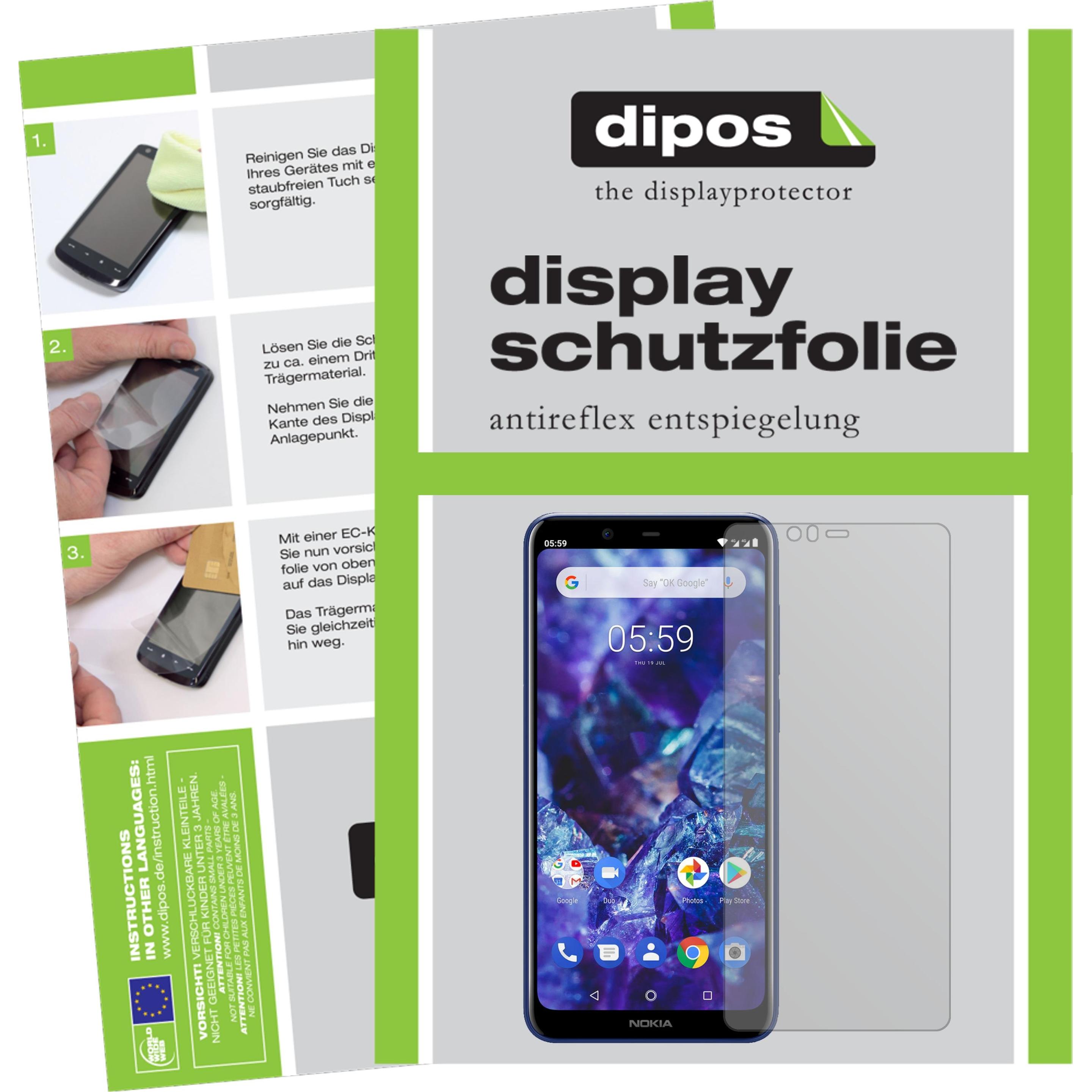 Dipos Displayschutzfolie Antireflex (4 Stück, Nokia 5.1 Plus), Smartphone Schutzfolie, Transparent