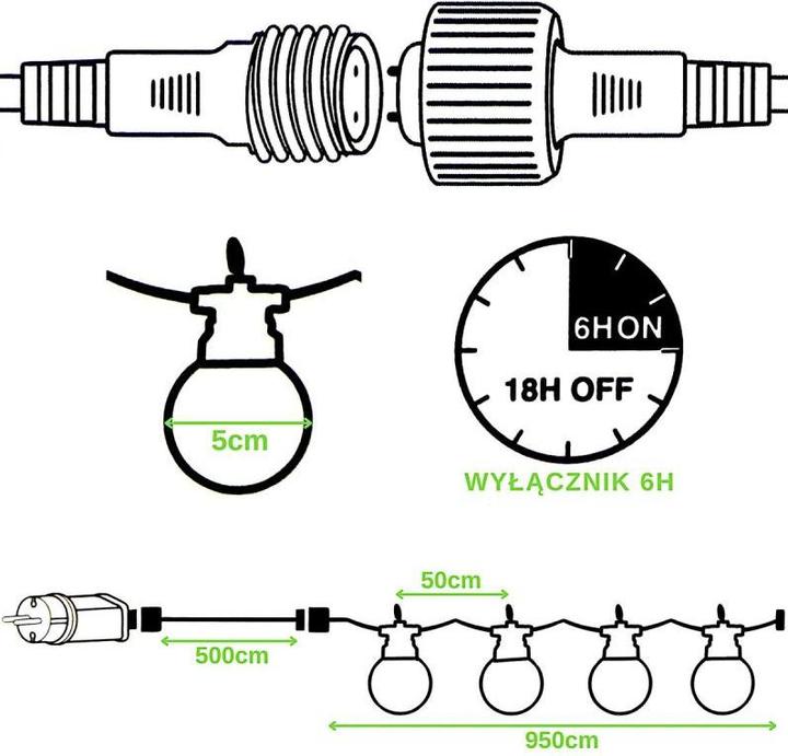 Actual product image ProGarden Girlanda świetlna 20 LED (IP44)