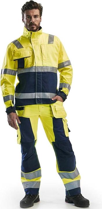 Actual product image Blakläder unisex high visibility trousers 1568 yellow, navy size 26 (26)