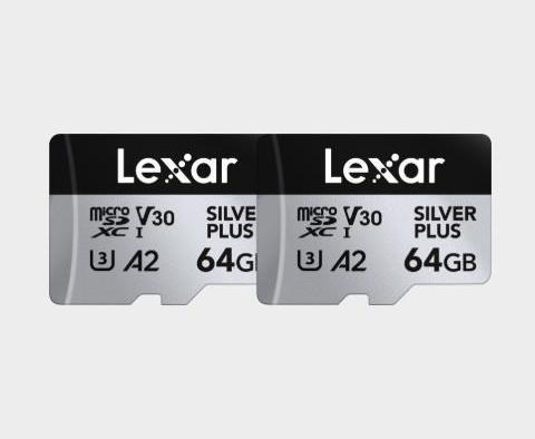 Immagine prodotto Lexar Professional Silver Plus confezione da 2 (64 GB, microSDXC, U3, UHS-I)