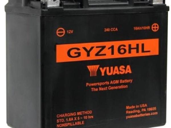 Actual product image Yuasa AGM motorbike battery 12V 16Ah 240A (12 V, 16 Ah, 240 A)