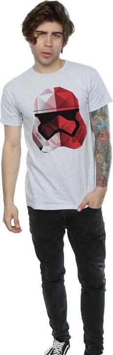 Actual product image Star Wars Mens Red Cubist Stormtrooper Helmet T-Shirt (M)
