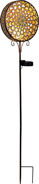 Produktbild HI 2er-Set Gartenstecker Solar Blume in Rostoptik, H 98 cm