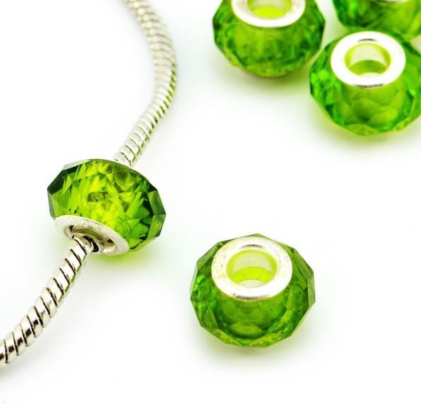 Actual product image Hermex Bead silver plated 925 - Silvery Green (Plexiglass, Silver 925)