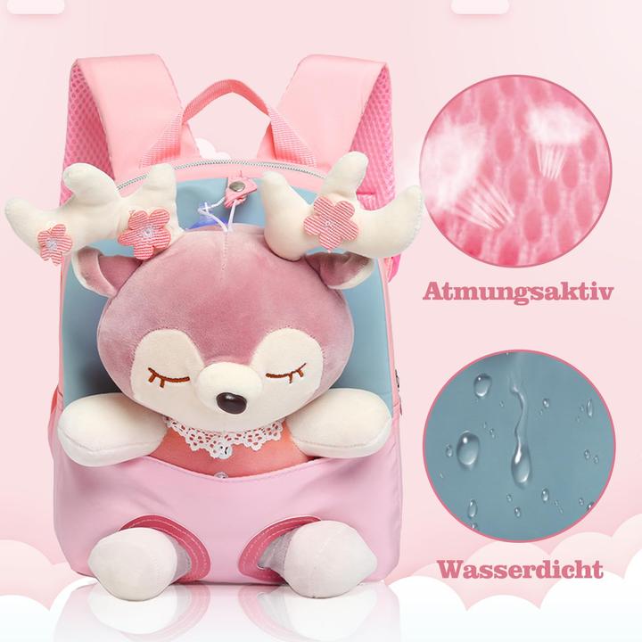 Produktbild Only-Bags.Store Kleiner Kinderrucksack,Abnehmbarer Plüschpuppen-Kindergartenrucksack