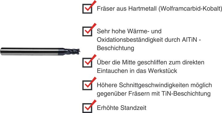 Produktbild Paulimot VHM-Schlichtfräser Ø 3,0 mm 35° mit AlTiN-Beschichtung, 4-schneidig