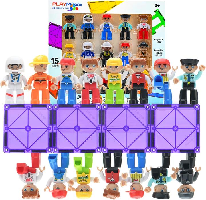 Actual product image Playmags 15 magnetic figures