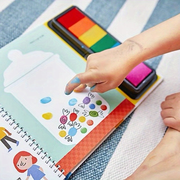Immagine prodotto Activity Board Libri di impronte digitali con attività di timbro con tampone d'inchiostro, libro di scarabocchi,