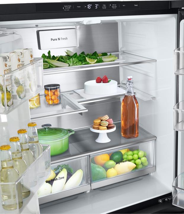 Immagine prodotto LG GMG860EPBE Frigorifero Multidoor Slim InstaView, Classe E, 508L, Wi-Fi, UVnano, Nero (508 l)