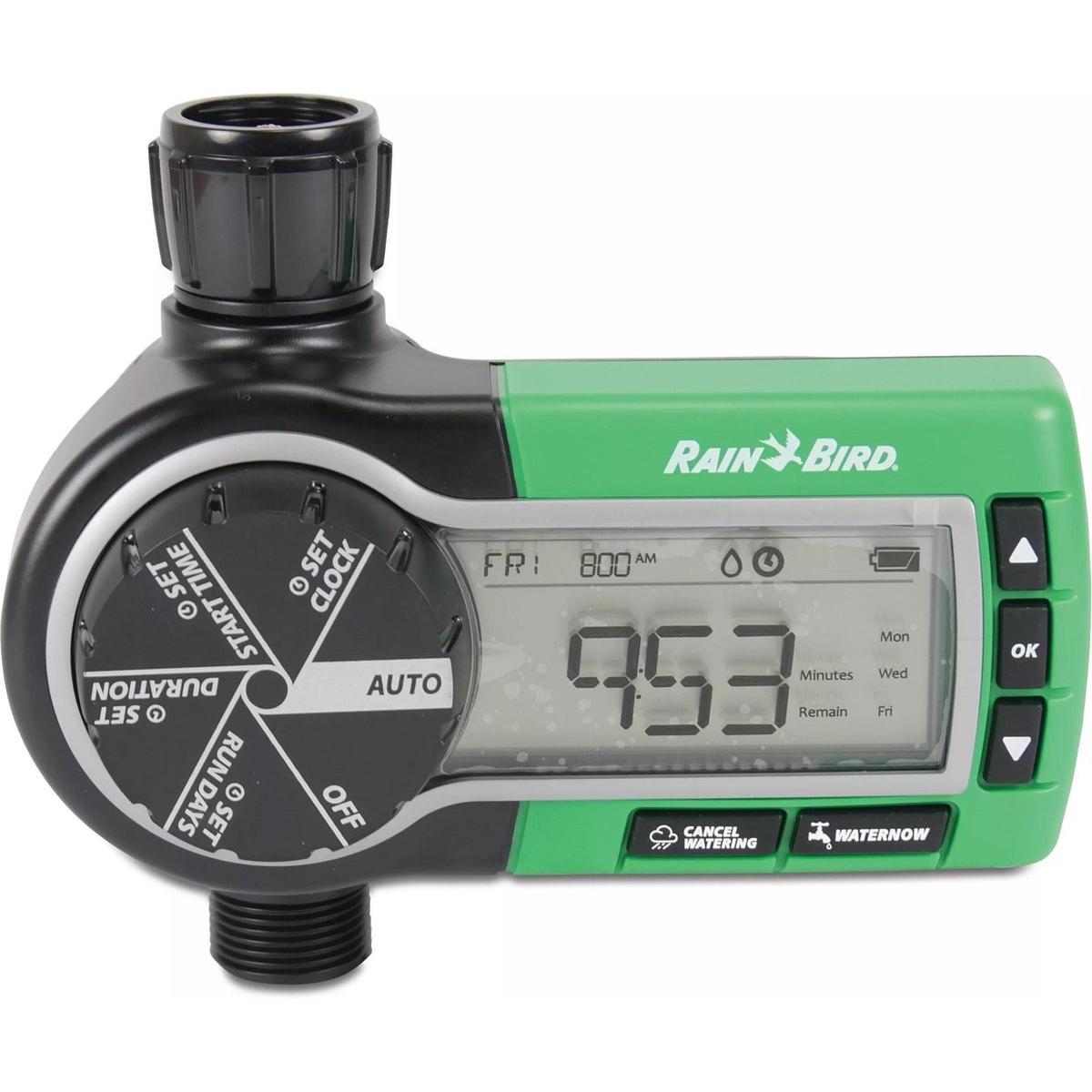 Rain Bird, Sistema di irrigazione, Watertimer, type 1ZEHTMR kunststof, zwart/groen, 43 °C, 2x AA batterijen, 2.0 - 4.0 bar