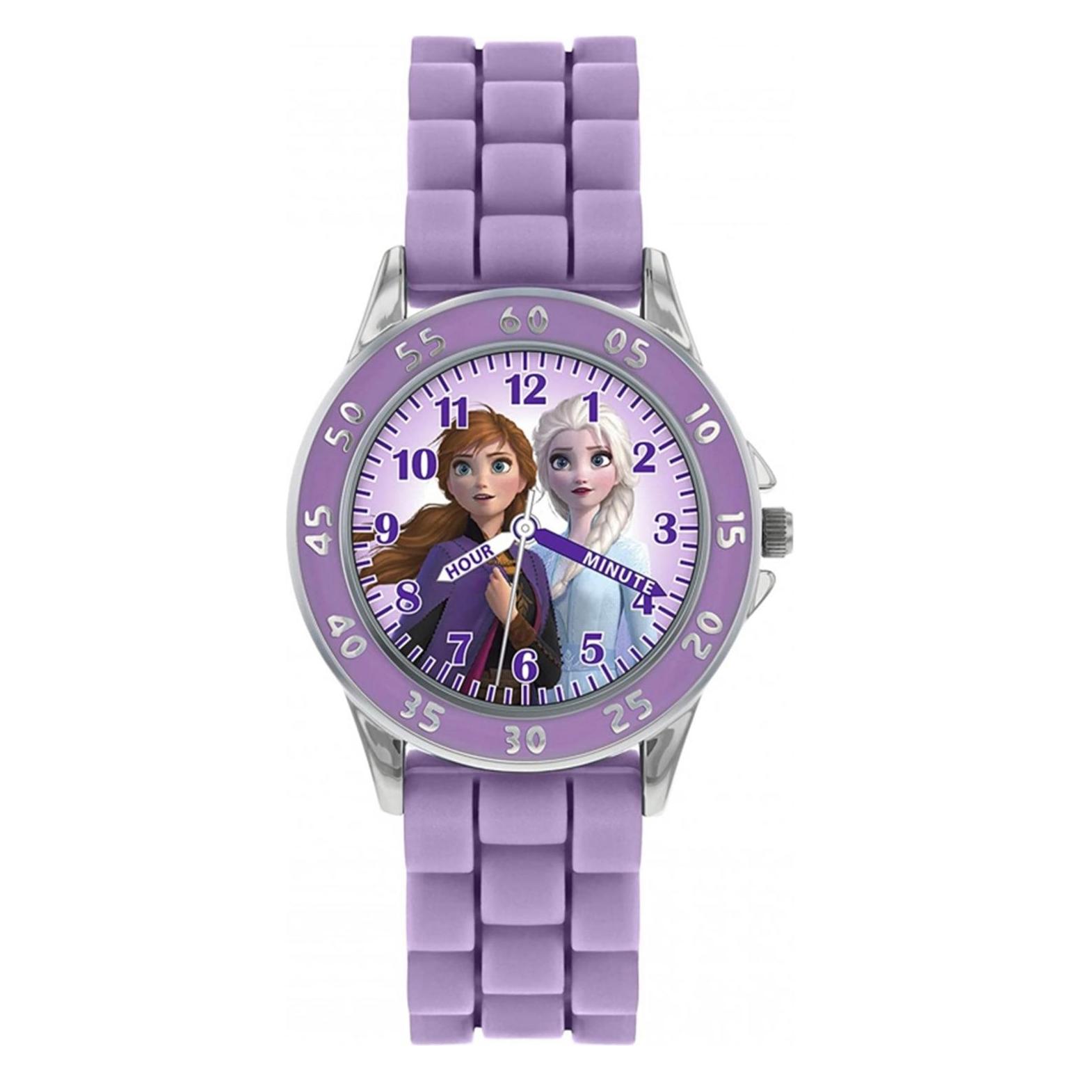 Disney, Armbanduhr, Frozen Time Teacher, Violett, (Analoguhr, 33 mm)