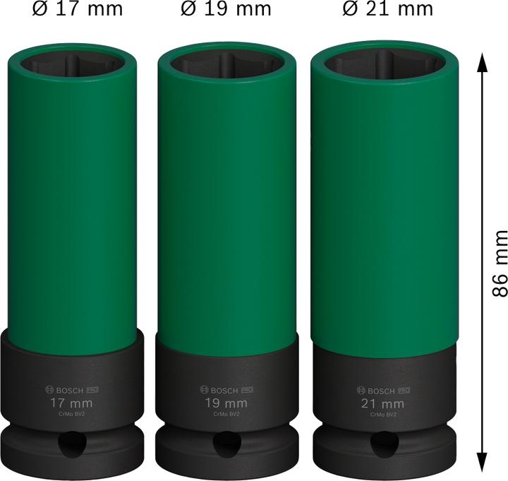 Produktbild Bosch Professional Zubehör PRO Impact (19 mm, 21 mm, 17 mm)