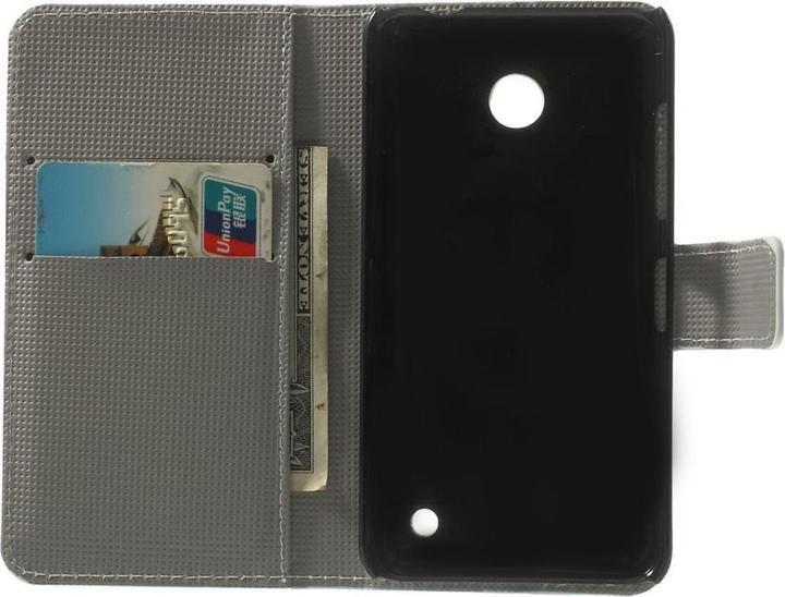 Actual product image König Design Protective cover mobile phone case (flip landscape) for mobile Nokia Lumia 630 / Lumia 635 owl on (Nokia Lumia 630)