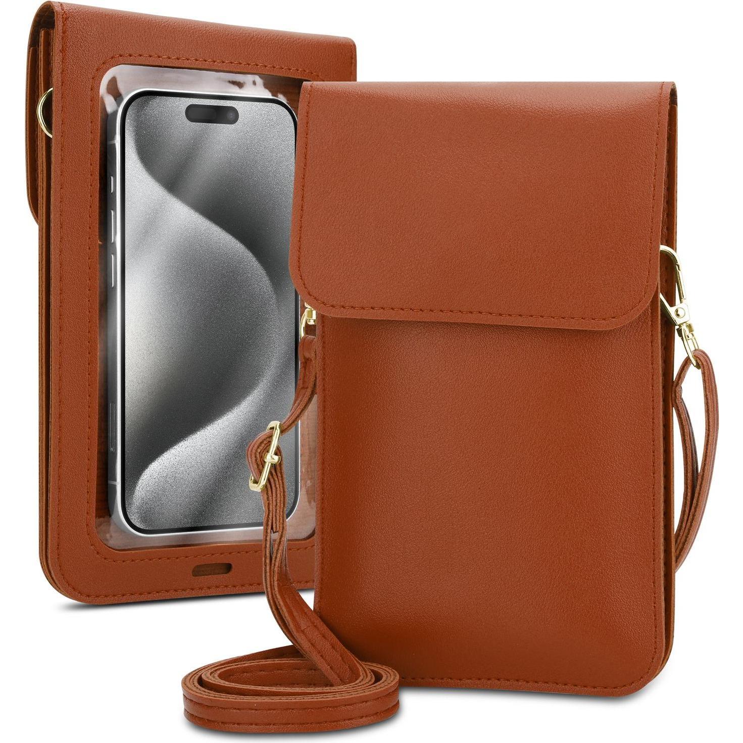 Cadorabo Handytasche für Apple iPhone 8 Damen Umhängetasche (Apple iPhone 8), Smartphone Hülle, Braun