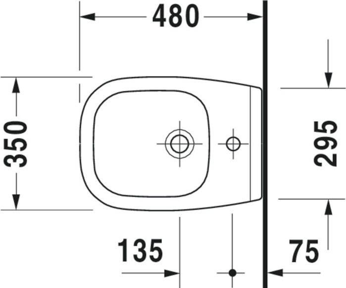 Immagine prodotto Duravit Bidet a parete D-CODE COMPACT w ÜL HLB 350x480mm 1 foro per rubinetto bianco