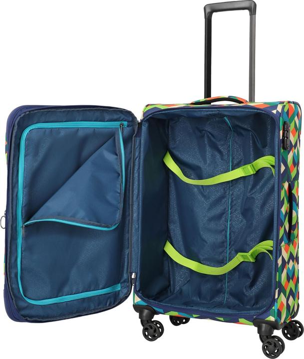 Actual product image Travelite Campus 4-wheel suitcase set, 3-piece with stretch fold (185 l)