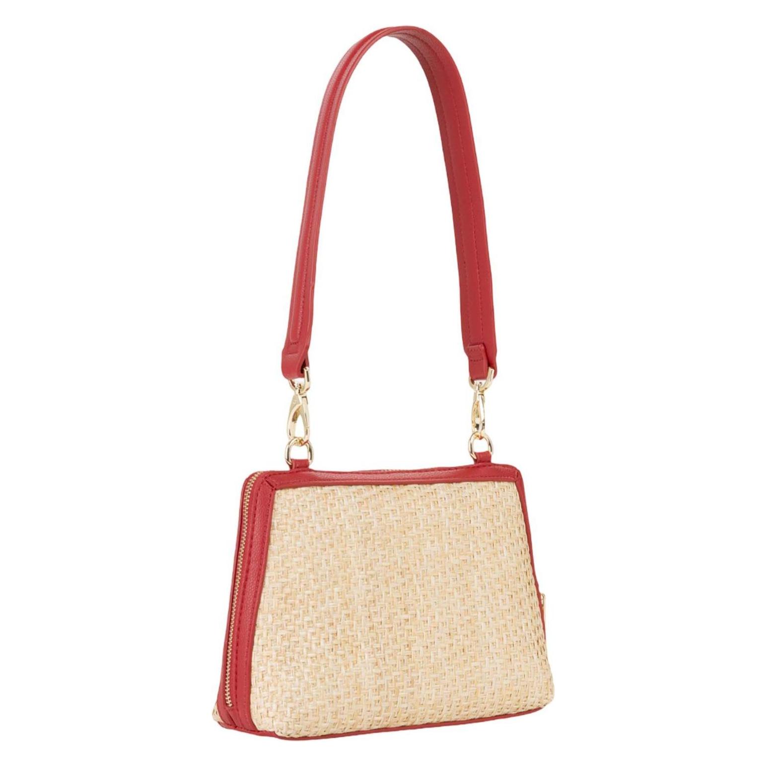 Valentino, Damen, Handtasche, Demetra Crossbody Bag, Rot, Beige