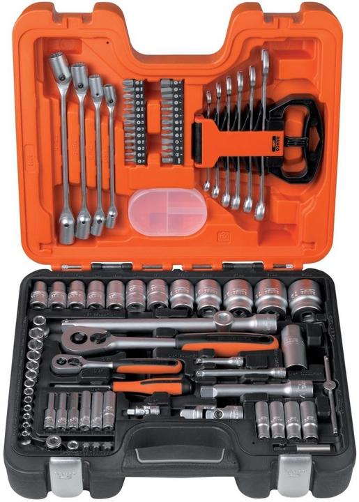 Produktbild Bahco 1/4"- und 1/2"-Steckschlüssel-Satz, metrisch, Sechskant, lange Ausführung inklusive Ring-Maulschl (1/4")