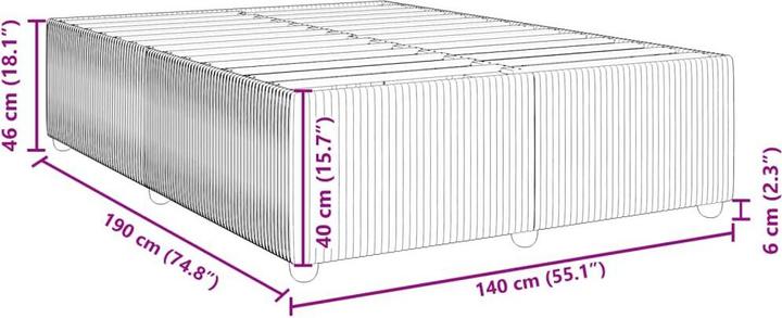 Actual product image vidaXL Bettgestell (140 x 190 cm)