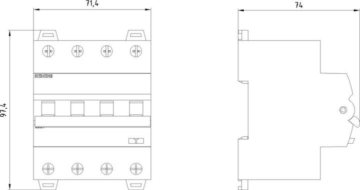 Actual product image Siemens RCBO kombiafbryder 3P+N 30mA 6kA C20A