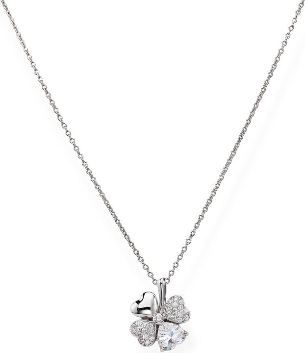 Actual product image Amen Original silver necklace with zircons Love CLPQUBB (chain. pendant) (L) (925 silver, 40 cm)