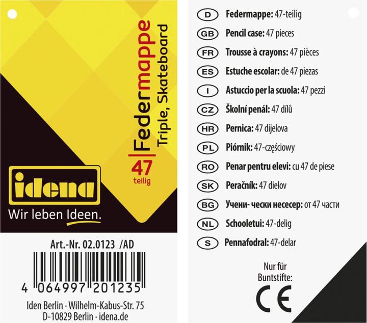 Immagine prodotto Idena Astuccio per matite Triple Skateboard 47 pezzi