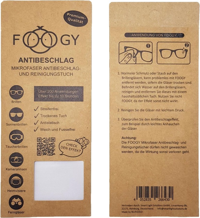 Productafbeelding Foogy Anti-condens en reinigingsdoekje