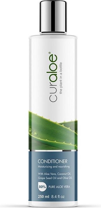 Curaloe Aloe Vera Hair Conditioner 80% Pure Organic Aloe Enriched with Coconut Oil Grape Seed Oil an
