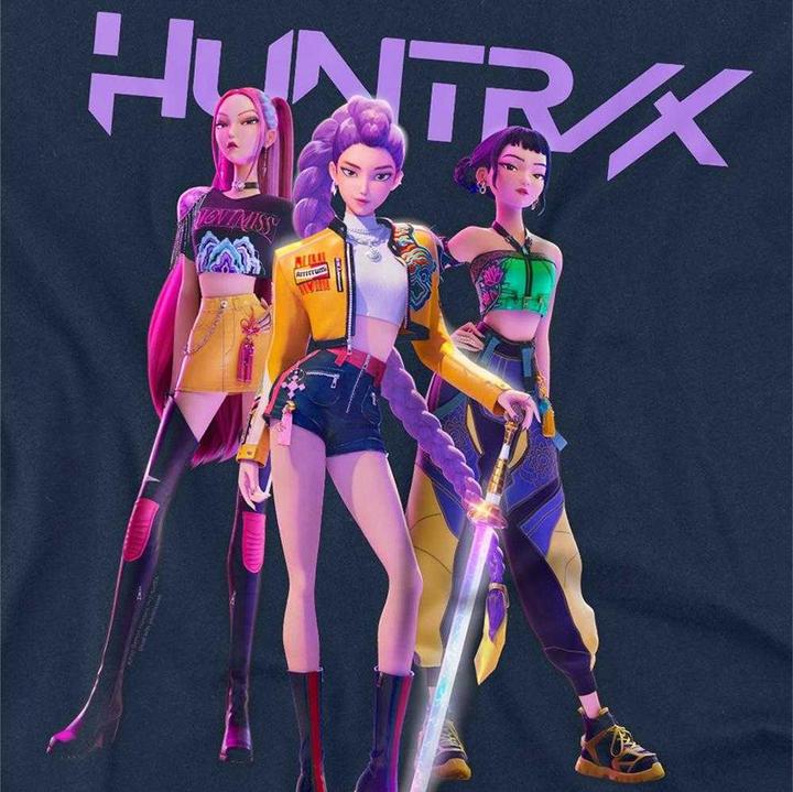 Image du produit K-Pop Demon Hunters - T-shirt motif Huntr/X style Photo de groupe - Adulte (XL)
