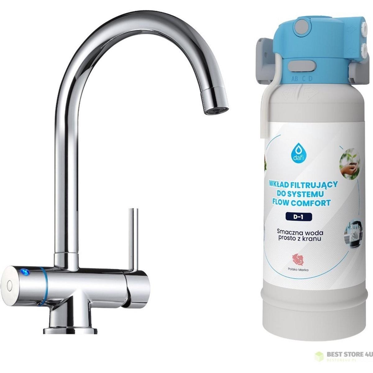 Dafi, Rubinetteria da cucina, FLOW COMFORT D1 filtration system + VITO 3-way faucet chrome